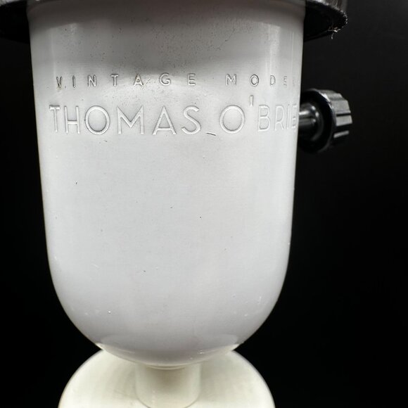 Thomas O'Brien Vintage Modern Table Lamp 14" Round White Glass Ball Visual 2005 - Picture 7 of 9